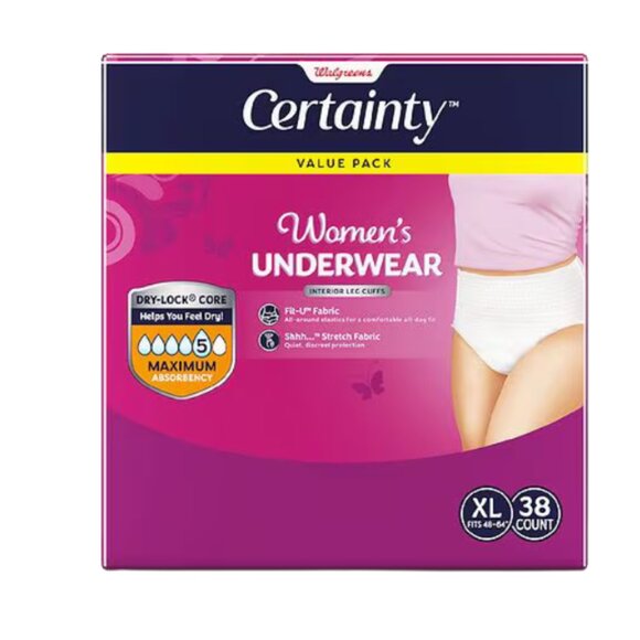 Walgreens Certainty Certainty Women's Underwear, Maximum Absorbency X-Large - 38 - Picture 1 of 1